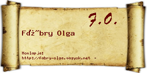 Fábry Olga névjegykártya