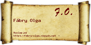 Fábry Olga névjegykártya
